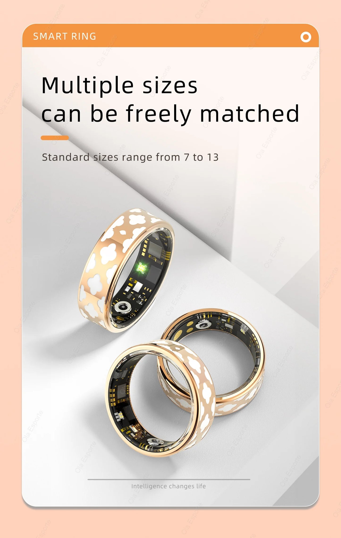 2024 Smart Ring For Men Women Heart Rate Blood Oxygen Monitoring Multi Sports Modes IP68 Waterproof Smart Rings For girl gifts
