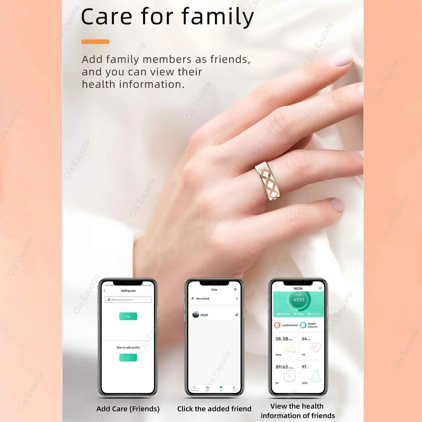 2024 Smart Ring For Men Women Heart Rate Blood Oxygen Monitoring Multi Sports Modes IP68 Waterproof Smart Rings For girl gifts