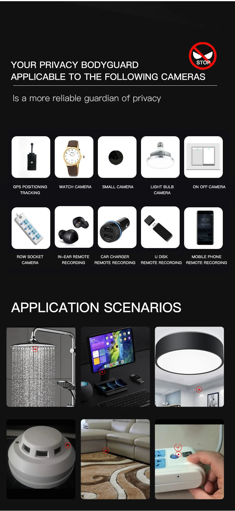 *Hidden Camera Detector Anti Spy Camera 30.00