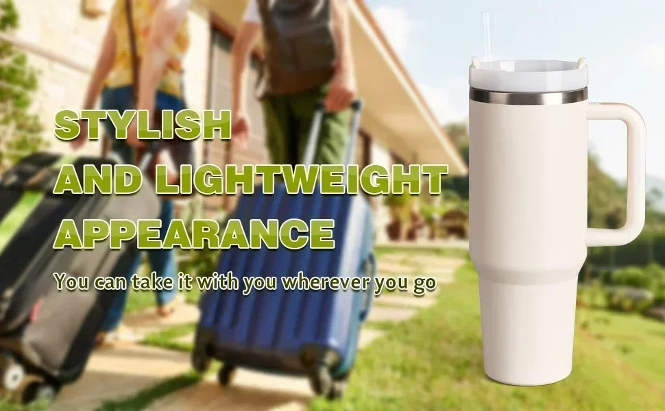 40 oz Drink Tumbler with Handle!!!! Cream 2