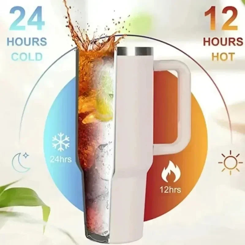 40 oz Drink Tumbler with Handle!!!! Cream 2