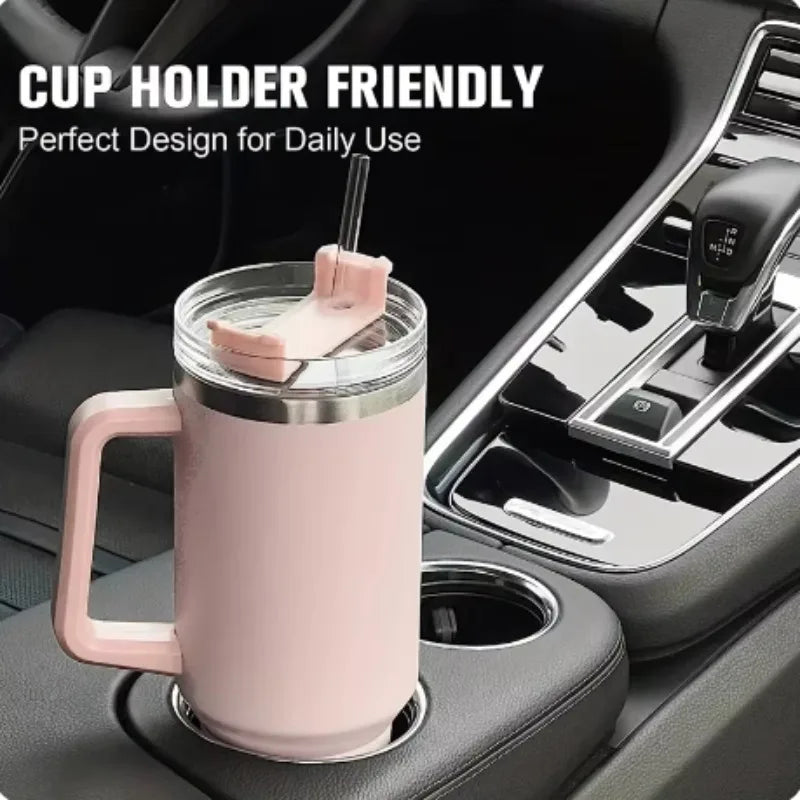 40 oz Drink Tumbler with Handle!!!! Cream 2