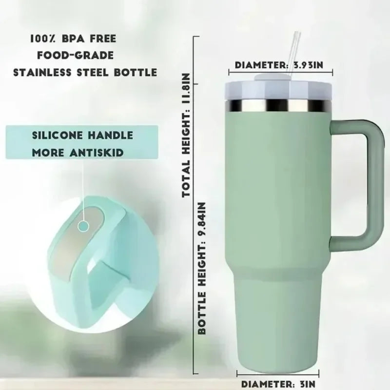40 oz Drink Tumbler with Handle!!!! Cream 2