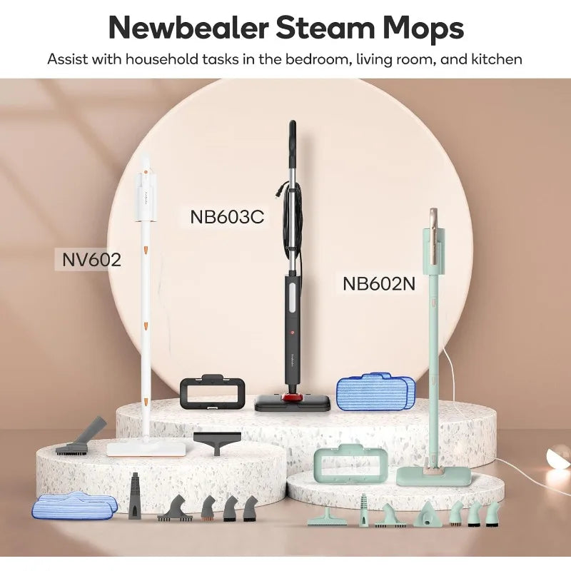 Newbealer Steam Mop & Detachable Handheld Cleaner