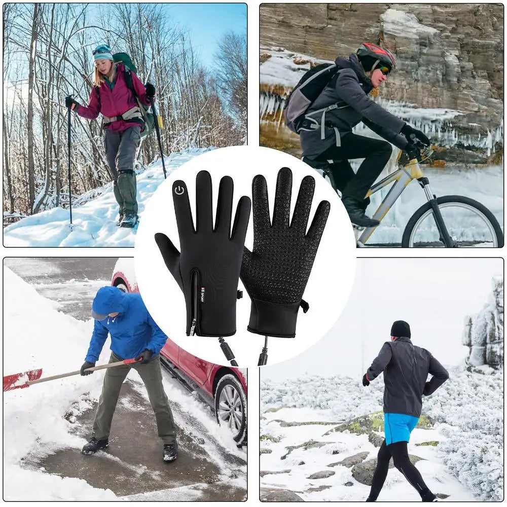 USB Rechargeable Heating Gloves Snowboard Gloves Touchscreen Winter Thermal Gloves Snow Mittens Snowboard Gloves For Ski Riding