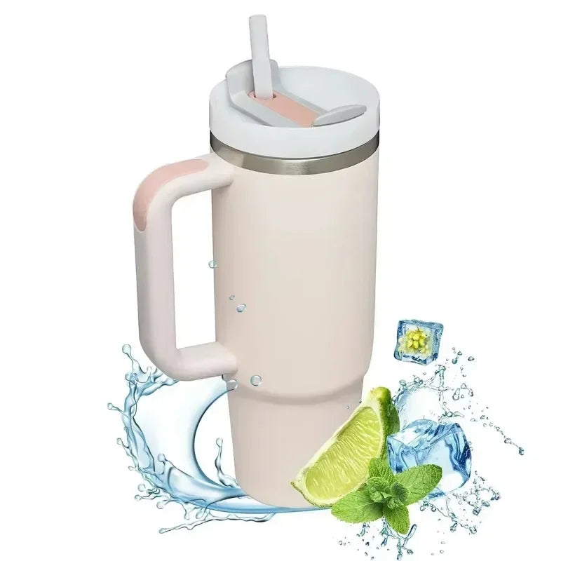 40 oz Drink Tumbler with Handle!!!! Cream 2