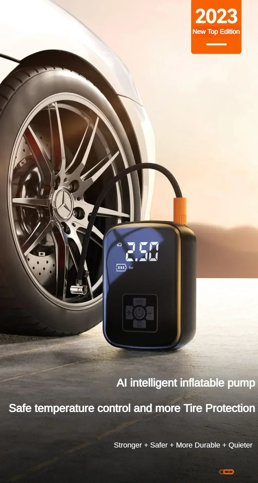 Wireless car air compressor