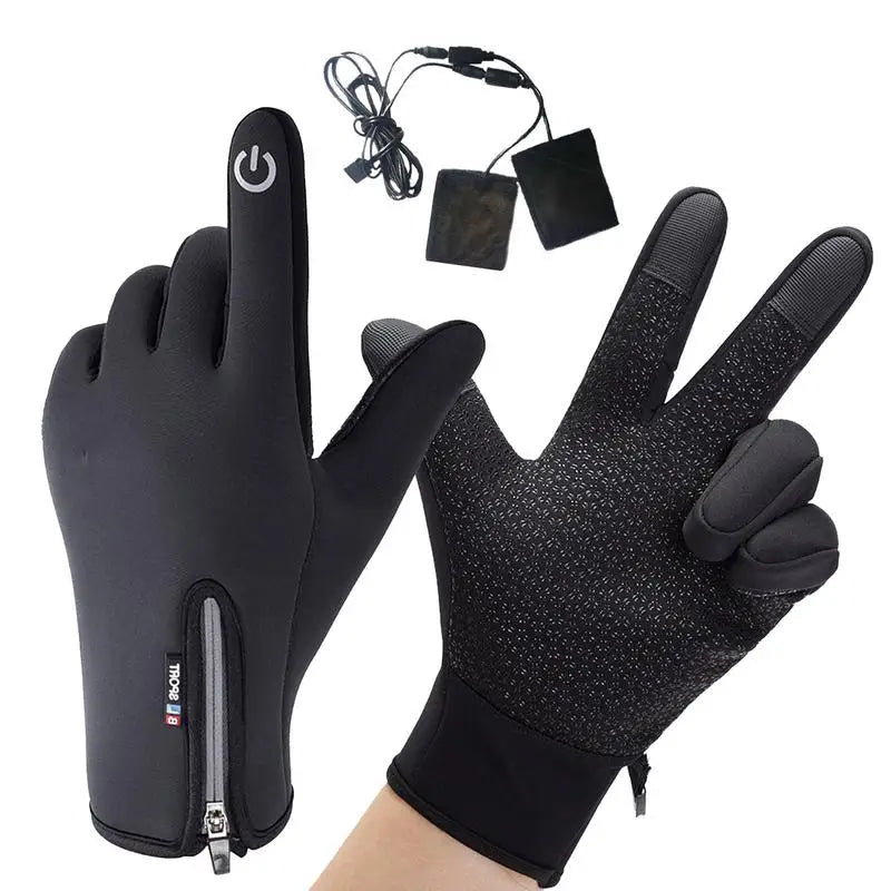 USB Rechargeable Heating Gloves Snowboard Gloves Touchscreen Winter Thermal Gloves Snow Mittens Snowboard Gloves For Ski Riding