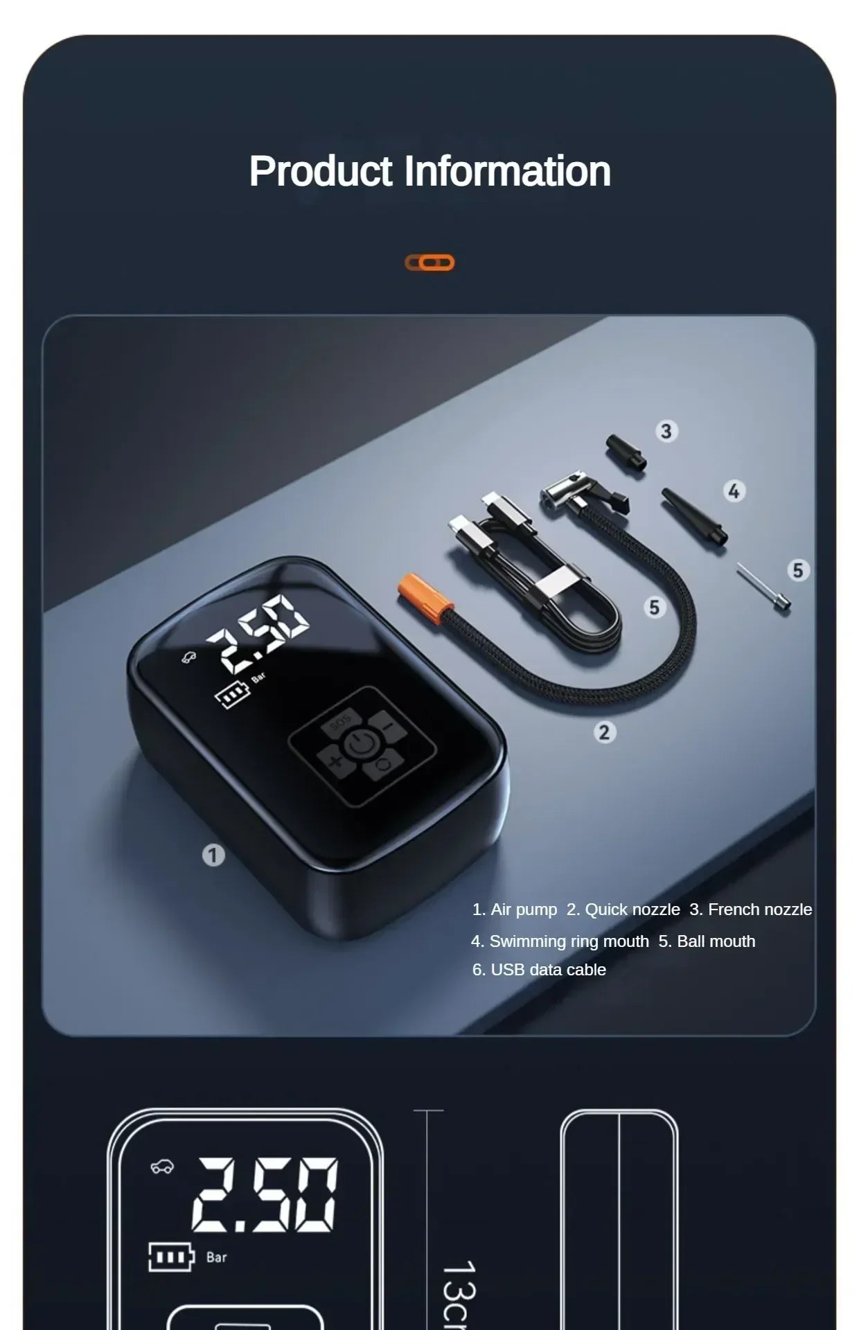 Wireless car air compressor