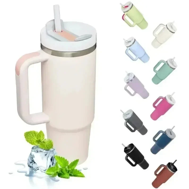 40 oz Drink Tumbler with Handle!!!! Cream 2