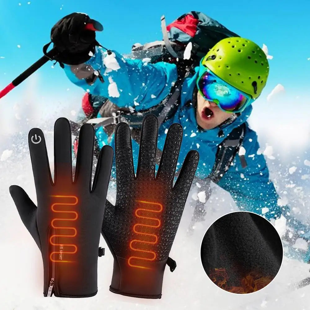 USB Rechargeable Heating Gloves Snowboard Gloves Touchscreen Winter Thermal Gloves Snow Mittens Snowboard Gloves For Ski Riding
