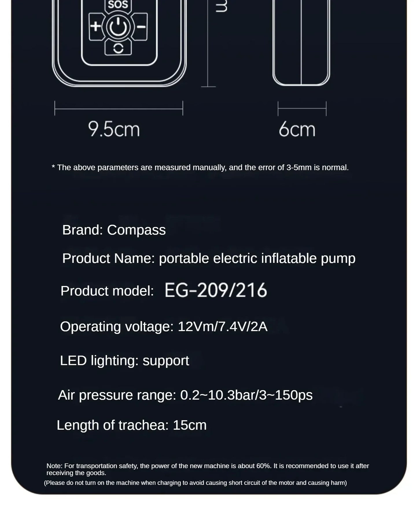 Wireless car air compressor