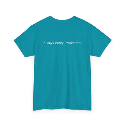 Unisex Heavy Cotton Tee Front & Back Lettering  WHITE   24.00
