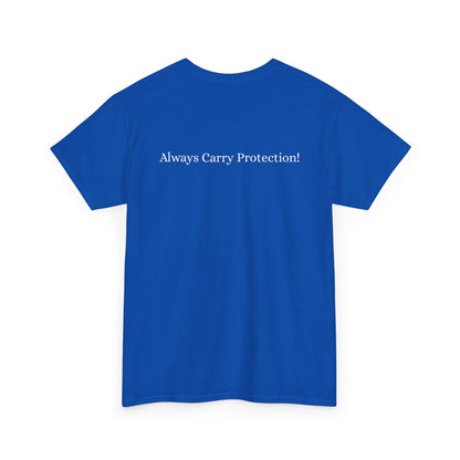 Unisex Heavy Cotton Tee Front & Back Lettering  WHITE   24.00