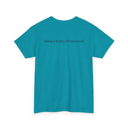 Unisex Heavy Cotton Tee Front & Back Lettering   BLACK    24.00
