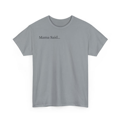 Unisex Heavy Cotton Tee Front & Back Lettering   BLACK    24.00
