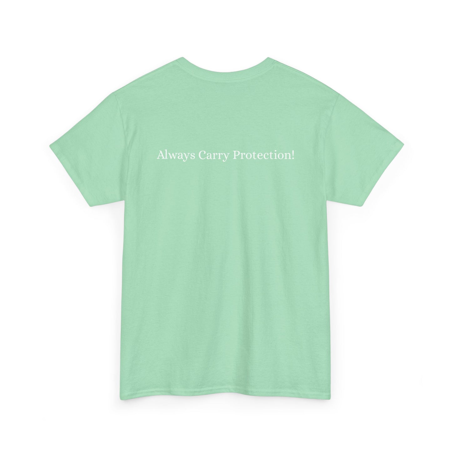 Unisex Heavy Cotton Tee Front & Back Lettering  WHITE   24.00