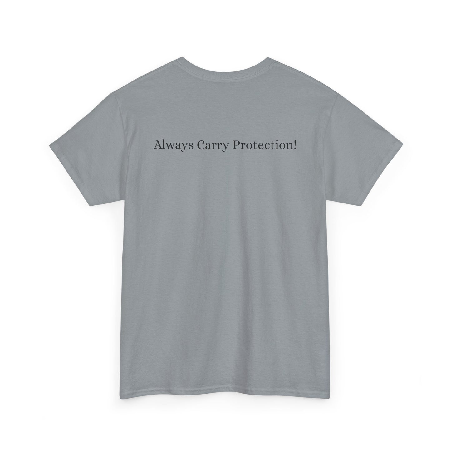 Unisex Heavy Cotton Tee Front & Back Lettering   BLACK    24.00