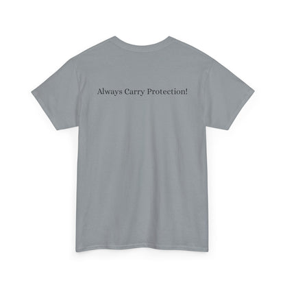 Unisex Heavy Cotton Tee Front & Back Lettering   BLACK    24.00