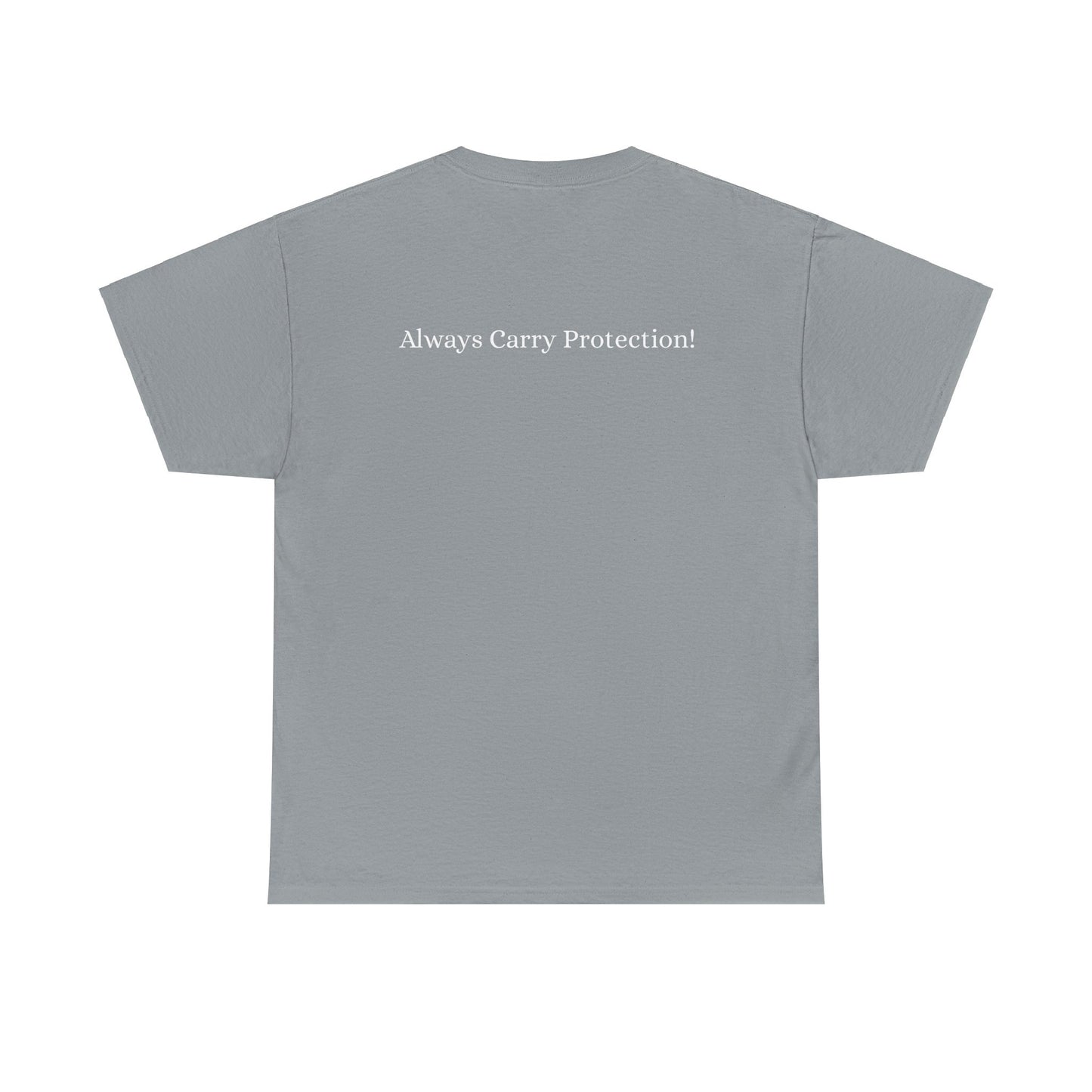 Unisex Heavy Cotton Tee Front & Back Lettering  WHITE   24.00