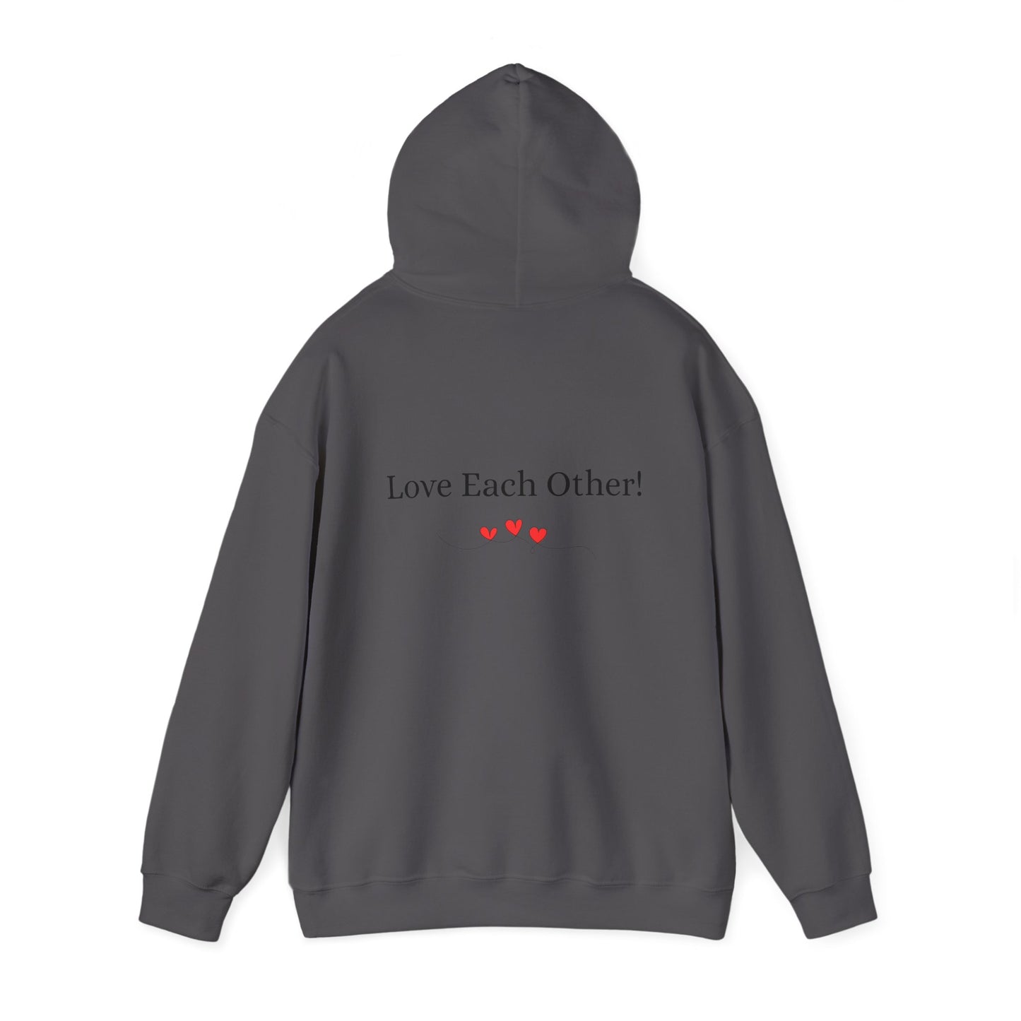 Unisex Heavy Blend™ Heart Hooded Sweatshirt Front and Back BLACK Print   $38.00