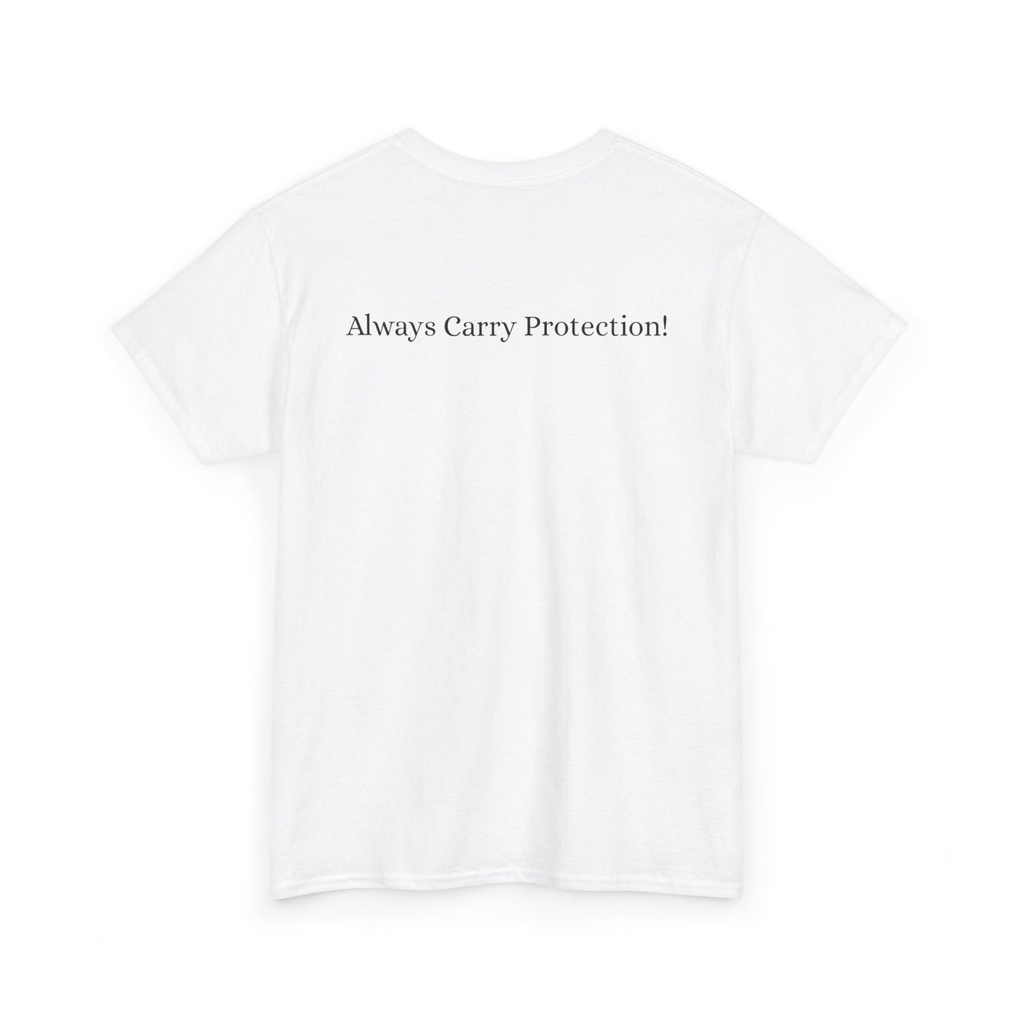 Unisex Heavy Cotton Tee Front & Back Lettering   BLACK    24.00