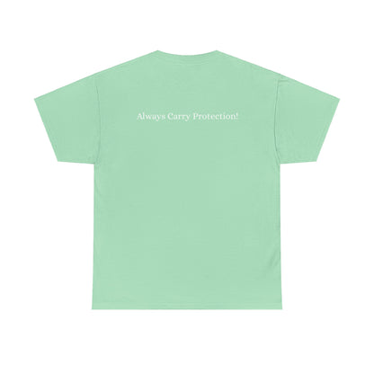 Unisex Heavy Cotton Tee Front & Back Lettering  WHITE   24.00