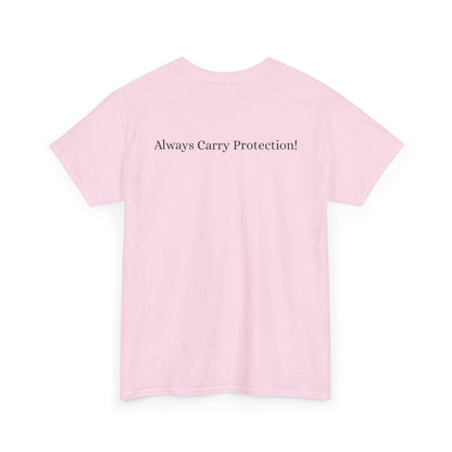 Unisex Heavy Cotton Tee Front & Back Lettering   BLACK    24.00