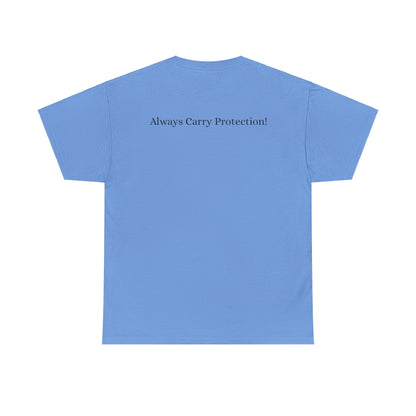 Unisex Heavy Cotton Tee Front & Back Lettering   BLACK    24.00