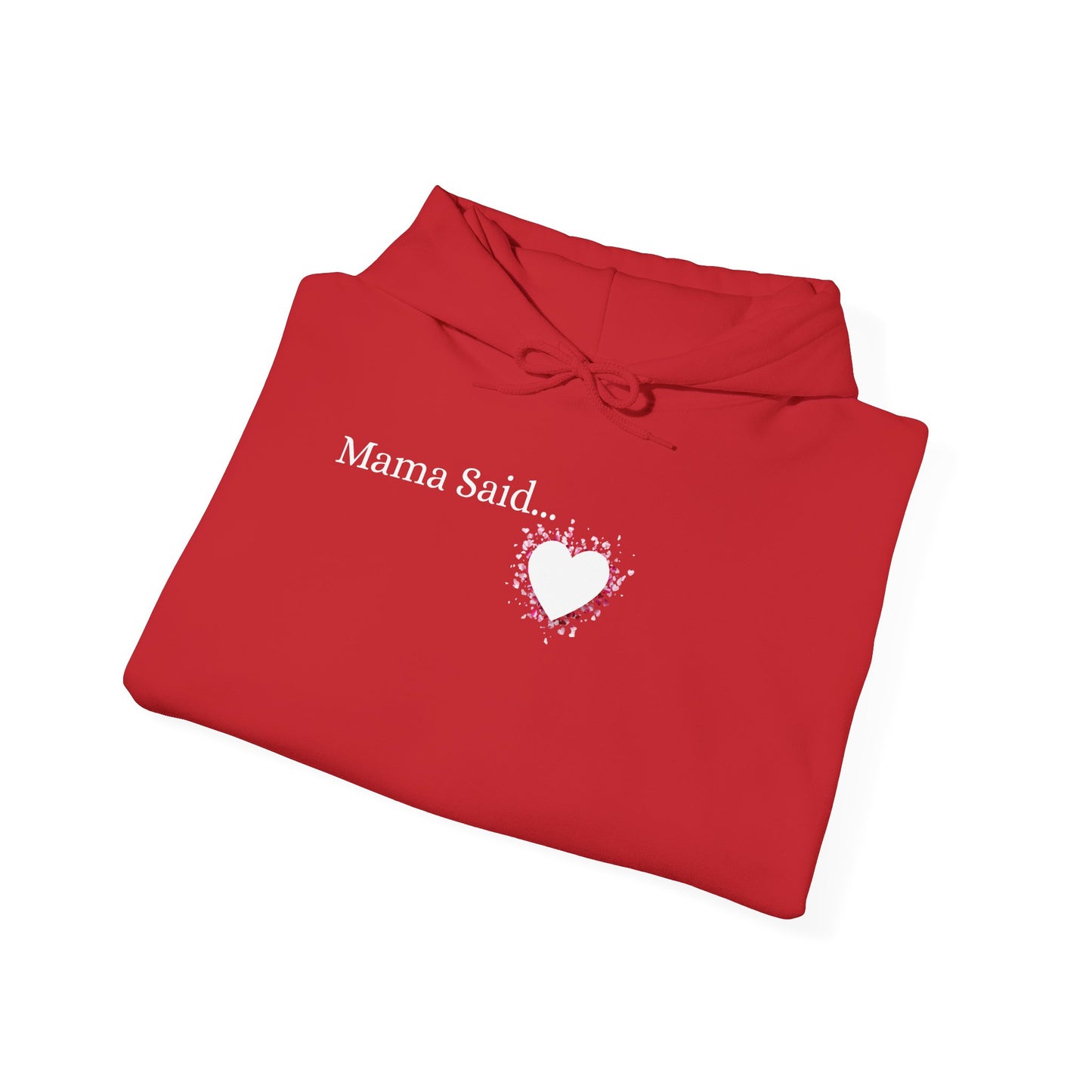 Unisex Heavy Blend™ Hooded Heart Sweatshirt Front and Back WHITE Print   $38.00