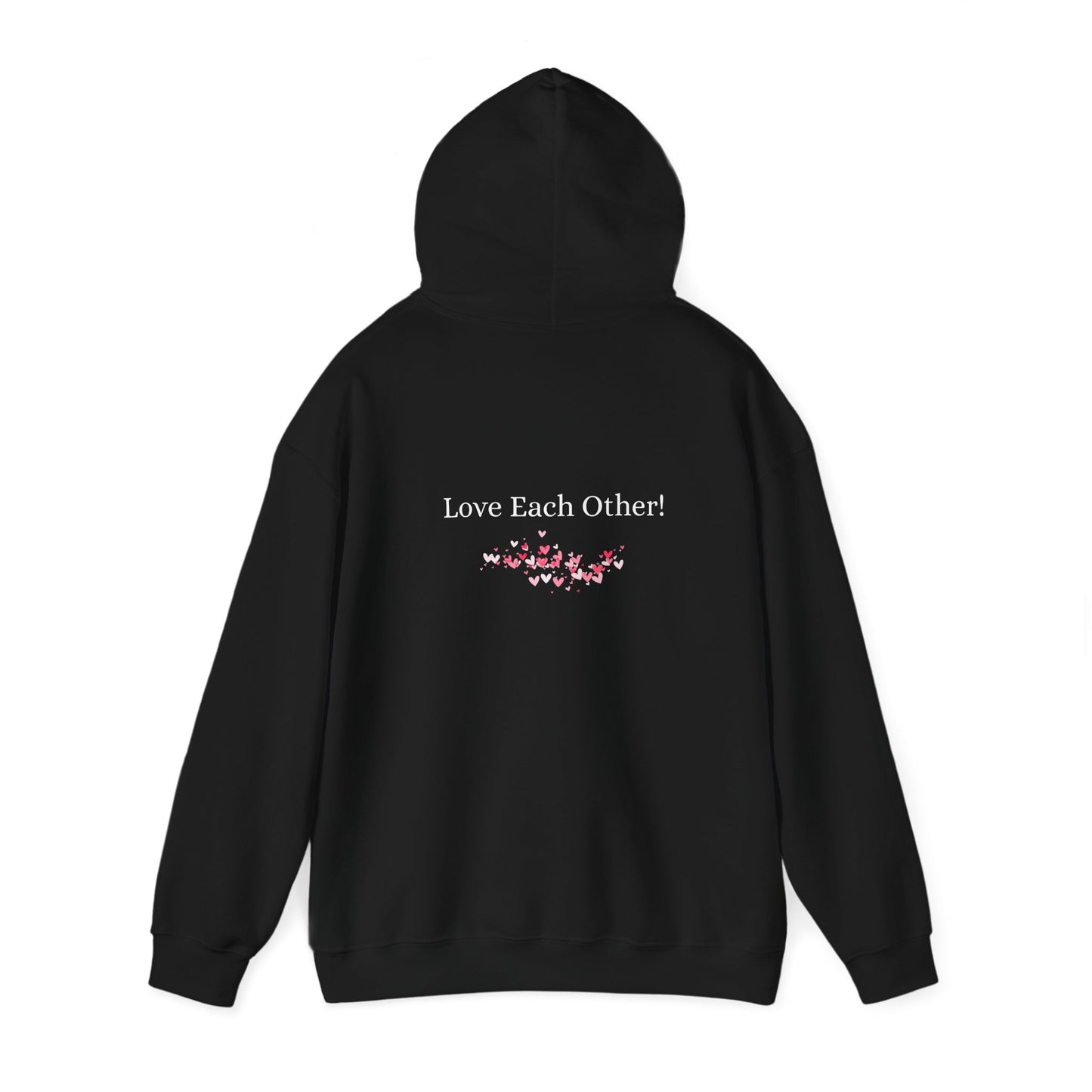 Unisex Heavy Blend™ Hooded Heart Sweatshirt Front and Back WHITE Print   $38.00