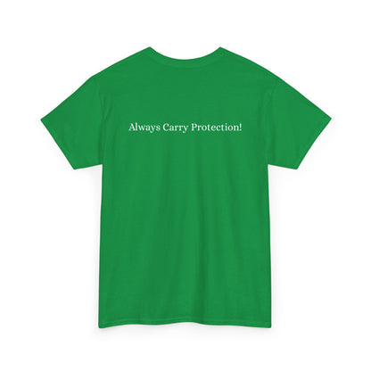 Unisex Heavy Cotton Tee Front & Back Lettering  WHITE   24.00