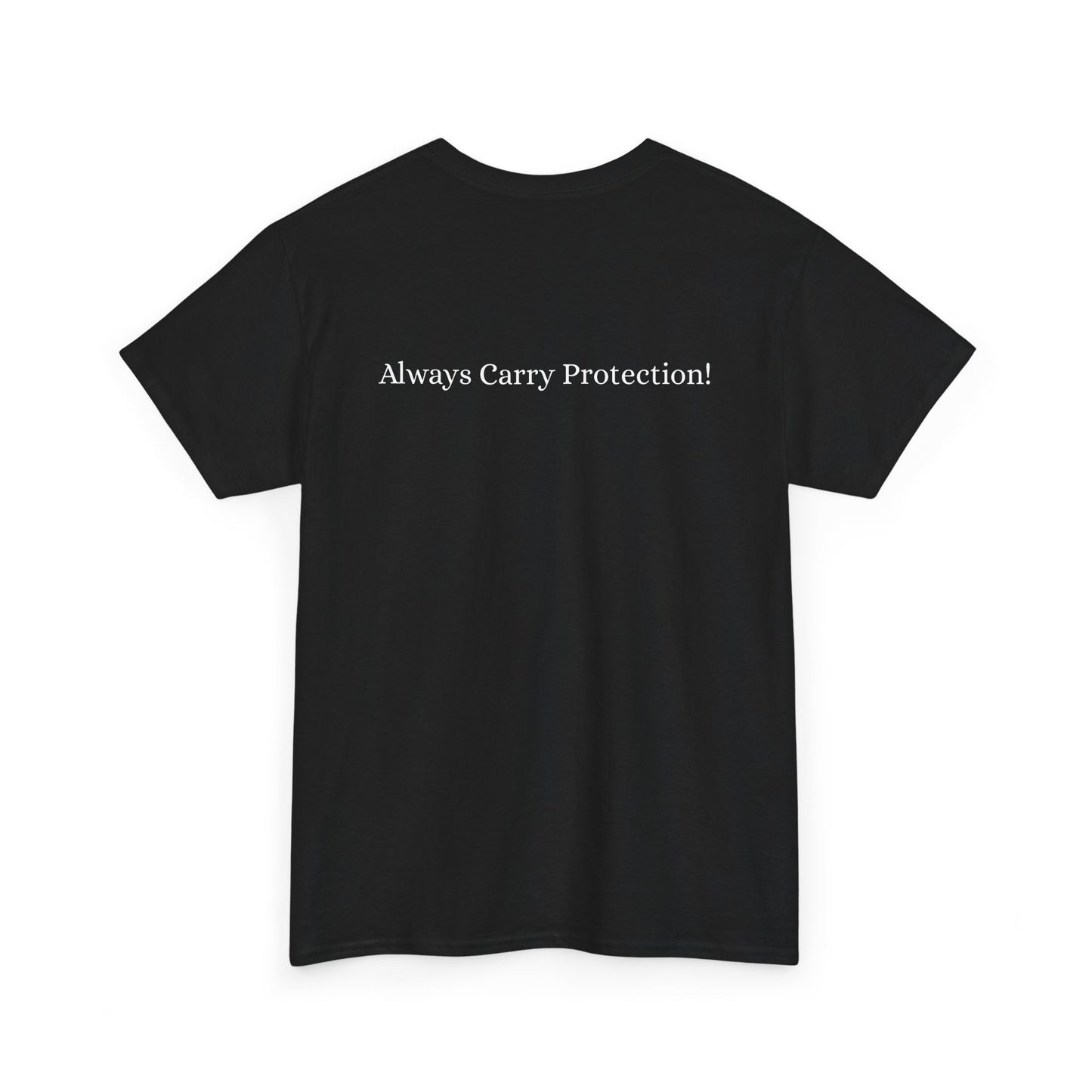 Unisex Heavy Cotton Tee Front & Back Lettering  WHITE   24.00