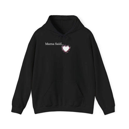 Unisex Heavy Blend™ Hooded Heart Sweatshirt Front and Back WHITE Print   $38.00