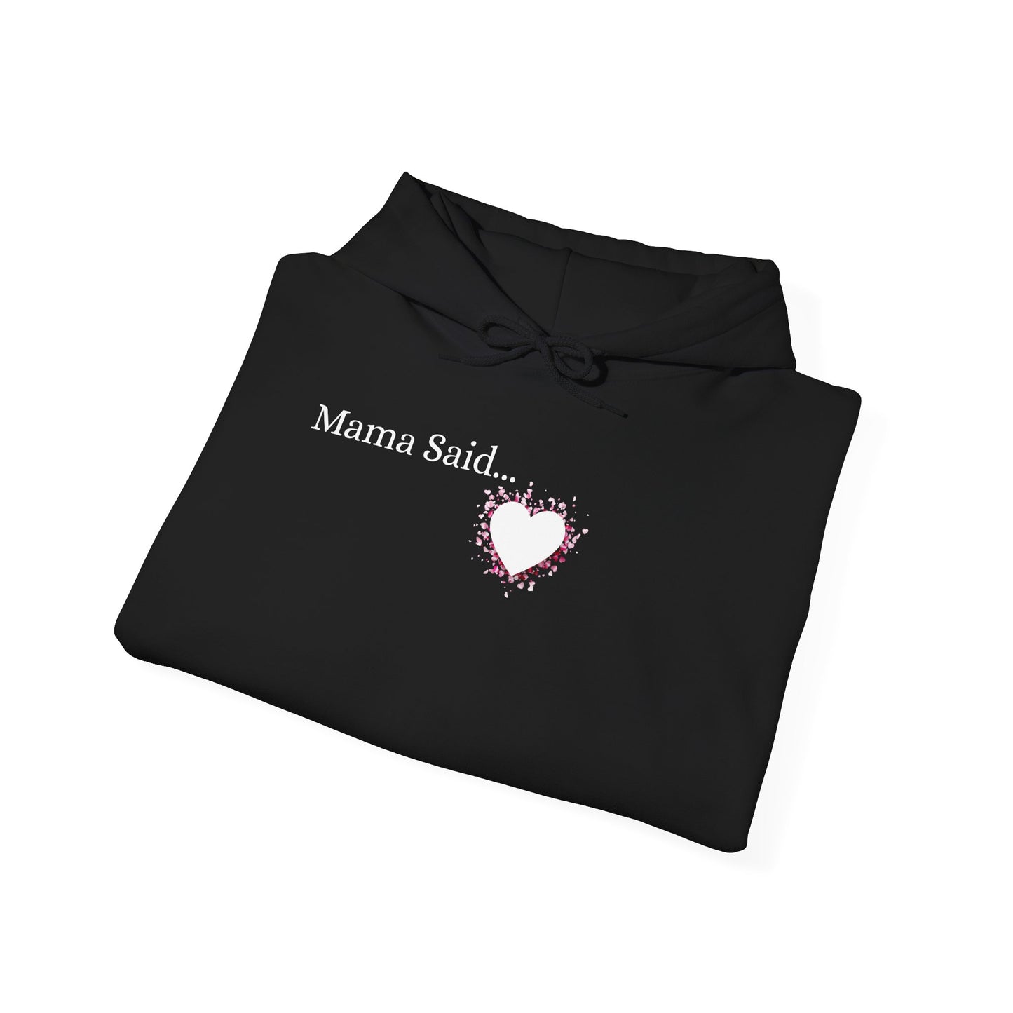 Unisex Heavy Blend™ Hooded Heart Sweatshirt Front and Back WHITE Print   $38.00