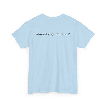 Unisex Heavy Cotton Tee Front & Back Lettering   BLACK    24.00
