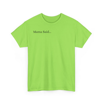 Unisex Heavy Cotton Tee Front & Back Lettering   BLACK    24.00
