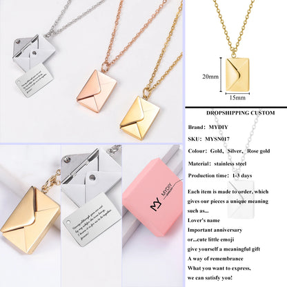 ! LOVE LETTER ENVELOP PENDANT GOLD 28.00