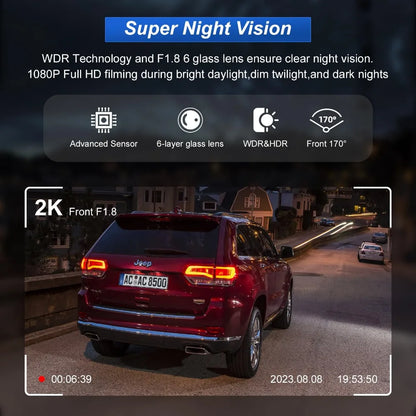 **KQQ 2K Dash Cam Front and Rear Camera   80.00