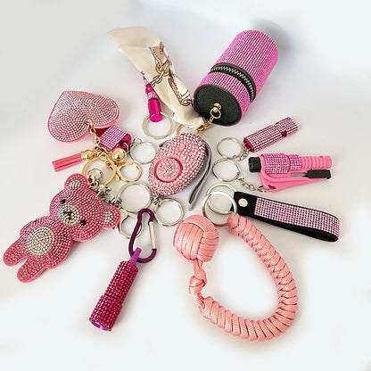 11Pcs Security Self Defense Safety Rhinestone Keychain  45.00