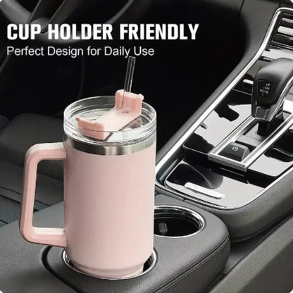 40 oz Drink Tumbler with Handle!!!! Light Pink 6