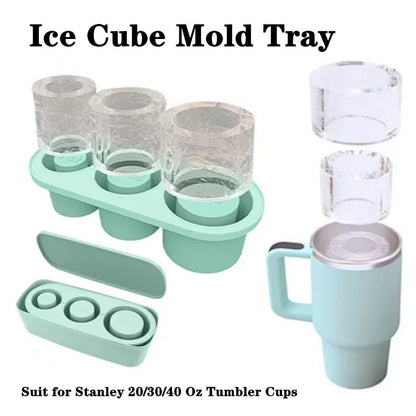 3-Grid Ice Cube Tray For Stanley 30/40 Oz Tumbler