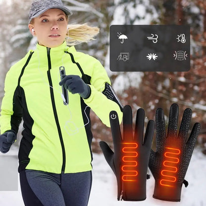 USB Rechargeable Heating Gloves Snowboard Gloves Touchscreen Winter Thermal Gloves Snow Mittens Snowboard Gloves For Ski Riding