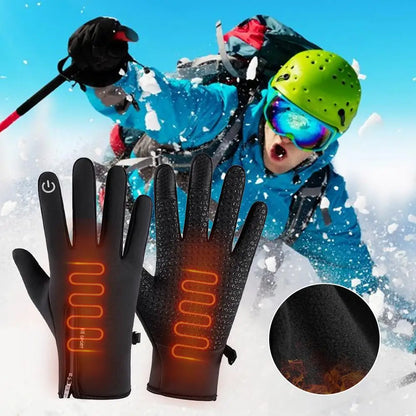 USB Rechargeable Heating Gloves Snowboard Gloves Touchscreen Winter Thermal Gloves Snow Mittens Snowboard Gloves For Ski Riding