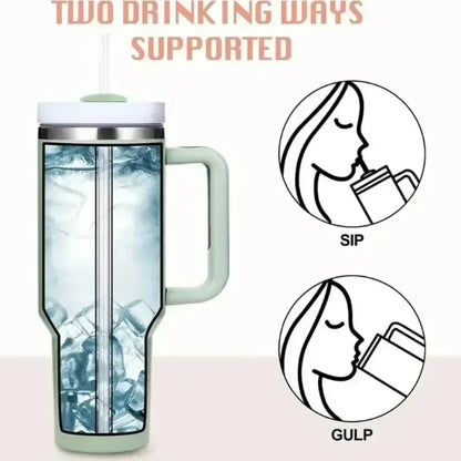40 oz Drink Tumbler with Handle!!!! Light Blue 8